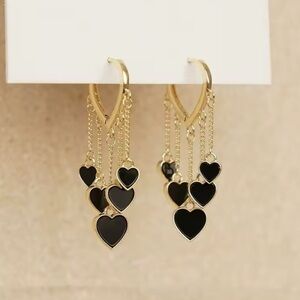 Gold Filled Dangle Heart Earrings